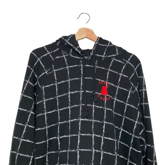 Teddy Fresh Barbed Wire Hoodie Men’s L 2020 Black Sweatshirt All Over Print Logo - Picture 3 of 12